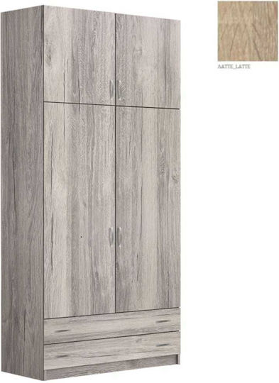 Economy Doppeltür Kleiderschrank Latte 90x60x180cm