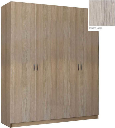 Τετράφυλλη Ντουλάπα 182x60x220cm Σταχτί Τετράφυλλη Ντουλάπα 182x60x220cm Σταχτί