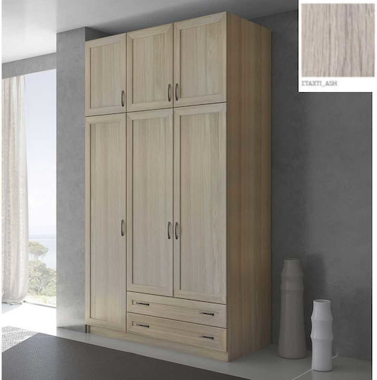 Τρίφυλλη Ντουλάπα με Πατάρι 152x60x233cm Σταχτί Τρίφυλλη Ντουλάπα με Πατάρι 152x60x233cm Σταχτί