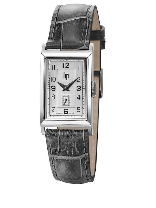 Lip Watches Churchill Herrenuhr 21.2mm Batterie mit Grau Lederarmband Lip Watches Churchill Herrenuhr 21.2mm Batterie mit Grau Lederarmband