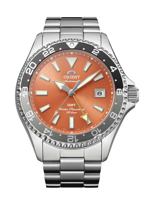 Orient Mako Мъжки Часовник Автоматичен с Сребрист Стоманен Браслет