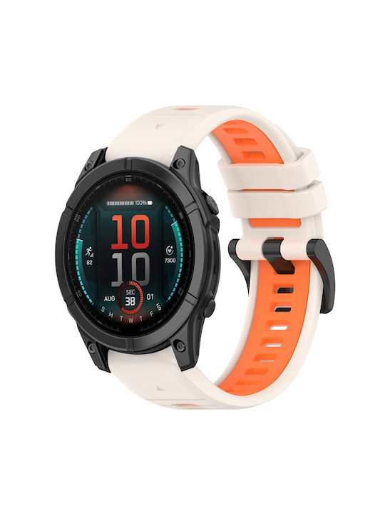 Garmin Instinct Crossover Solar Sports Δίχρωμη Ζώνη Ρολογιού Σιλικόνης 22 Mm Starlight+orange Garmin Instinct Crossover Solar Sports Δίχρωμη Ζώνη Ρολογιού Σιλικόνης 22 Mm Starlight+orange