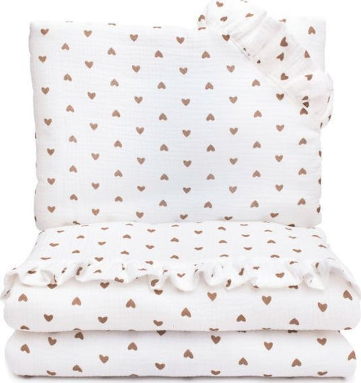 Pulp Bamboo Muslin Baby Bamboo Blanket 80x100cm Hearts Pulp Bamboo Muslin Baby Bamboo Blanket 80x100cm Hearts