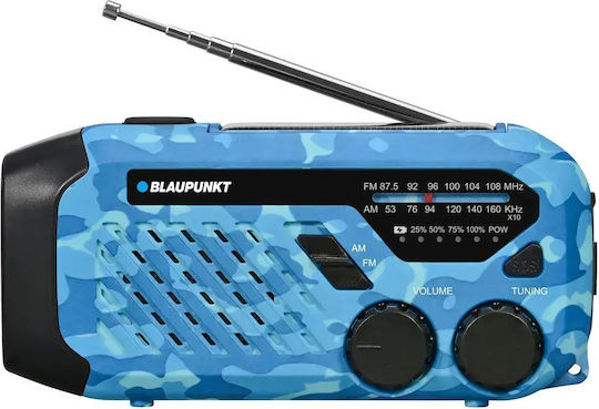 Blaupunkt 1386777 Retro Handheld Radio Solar mit USB Blau