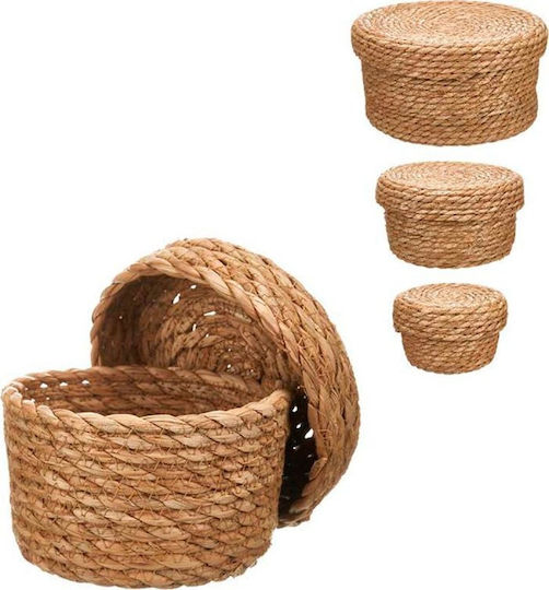 Gift Decor Складова Кошница Плетена Бежова 25x25x16cm 3бр