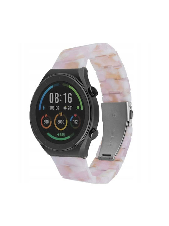 Σταθερό Λουράκι Ρητίνης Λουράκι Smartwatch 22 Mm Γρήγορο Κούμπωμα Ροζ Καραμέλας