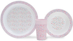 Interbaby Melamine Feeding Set Pink 3 Pieces fo...