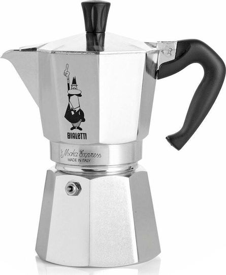 Bialetti Elektrischer Espressokocher für den Herd 2 Tassen Edelstahl Schwarze