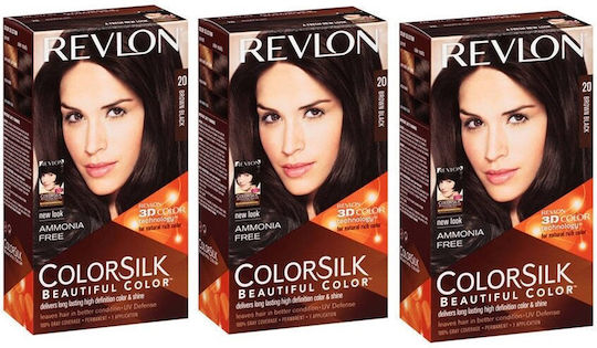 Revlon Colorsilk Haarfärbemittel Kein Ammoniak 20 Braune Schwarze 3x