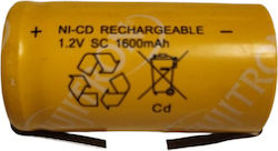 Fujitron Sub-C 1600mAh 1.2V με Λαμάκι 1τμχ
