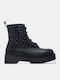 Damen Kampfstiefel Schwarz