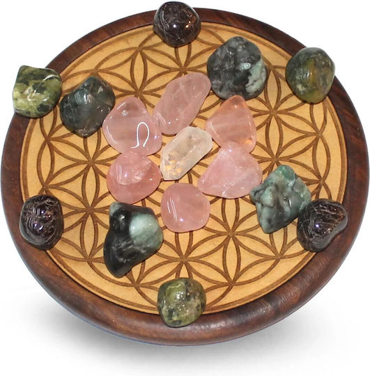 Energie Netz Kristalle Liebe Wood Crystal Grid Love 15,5cm