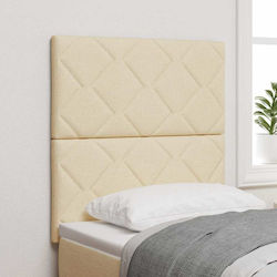 vidaXL LED Bed Headboard Fabric Beige