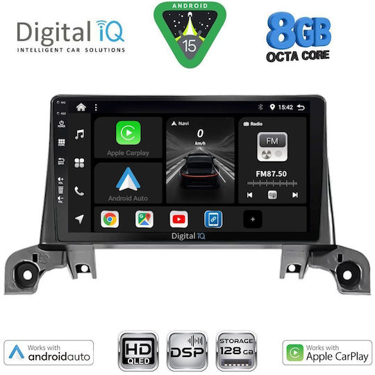 Digital IQ Автомобилна Аудио Система за Peugeot 3008 2016-2024 Bluetooth USB WiFi GPS Apple CarPlay Android Auto с Touch Screen 9"