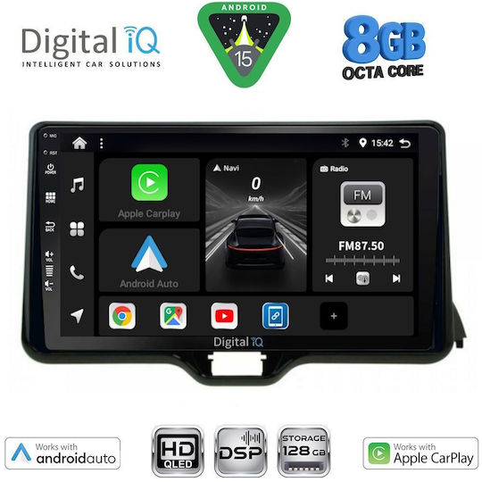 Digital IQ Автомобилна Аудио Система За Toyota Yaris Mazda 2 (Bluetooth/USB/WiFi/GPS/Apple CarPlay/Android Auto) С Touch Screen 10"