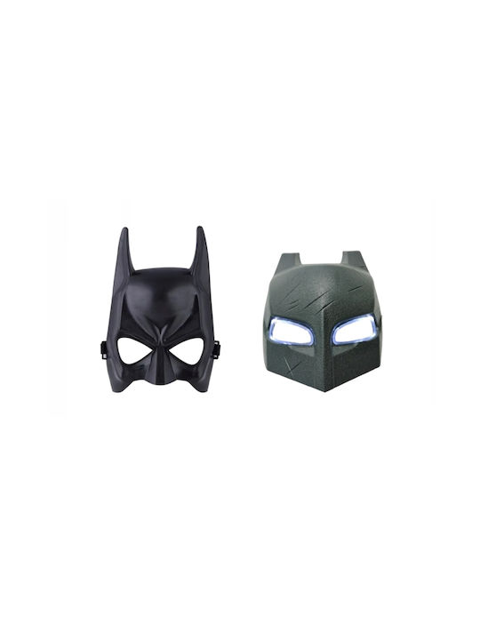 Set 2 Măști Batman Depox 1 Mască PVC cu Led + 1 Mască Clasică Fără Led Neagră Mărime Unică