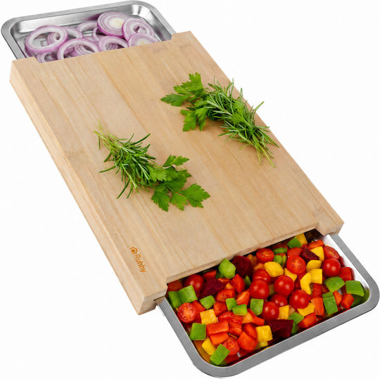 Ruhhy Set Tocătoare De Bucătărie Pentru Pâine Din Bambus Maro 40x28.5cm 2 Bucăți