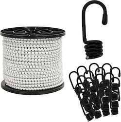 vidaXL Ropes Bungee Hooks 8 Mm Black White