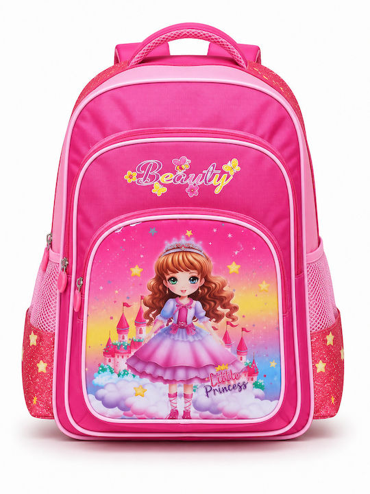 School Backpack For Elementary With Water Bottle Holder Pink 31 x 31 x 43cm School Backpack For Elementary With Water Bottle Holder Pink 31 x 31 x 43cm