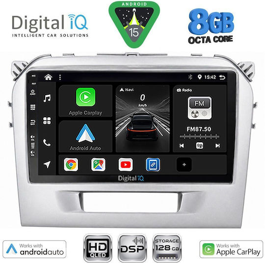 Digital IQ Автомобилна Аудио Система за Suzuki Vitara 2016-2025 (Bluetooth/USB/Вграден Wi-Fi/GPS/Apple CarPlay/Android Auto) с Touch Screen 9"