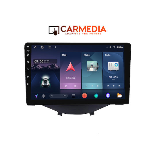 Carmedia Car Audio System for Peugeot 108 Toyota Aygo Citroen C1 2014-2022 Bluetooth USB WiFi GPS Apple CarPlay Android Auto with 9" Touch Screen