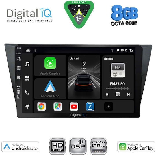 Digital IQ Ηχοσύστημα Αυτοκινήτου για Volkswagen Tiguan 2016-2024 με Clima (Bluetooth/USB/WiFi/GPS/Apple-Carplay/Android-Auto) με Οθόνη Αφής 10"