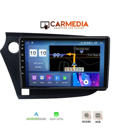 Carmedia Автомобилна Аудио Система за Honda Insight 2009-2014 (Bluetooth/USB/Вграден Wi-Fi/GPS/Apple CarPlay/Android Auto) с Touch Screen 9"