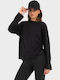 Bluza Damă Bumbac Mânecă Lungă Neagră