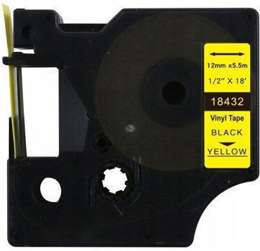 TelForceOne Label Maker Tape 1m x 12mm In Black Colour Compatible With Dymo D1