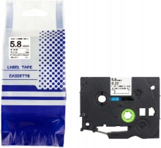 Label Maker Tape 1.5m x 6mm In Black Colour