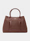 Fabric Women's Handbag Crossbody Croco Brown