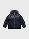 Kids Quilted Short Jacket with Lining & Hood Dark Blue