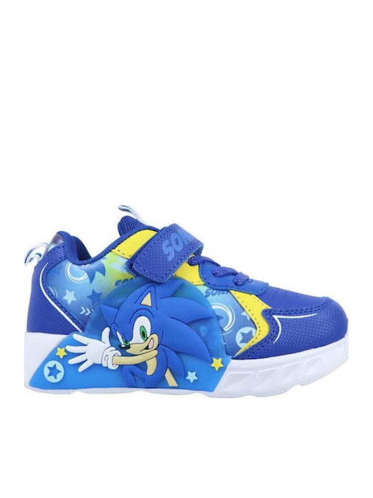 Sonic Kids Sneakers Anatomic with Hoop & Loop Closure & with Lights Blue