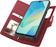 Mayaxess Rfid Blocking Wallet Case Samsung Galaxy A16 Detachable Cover Red