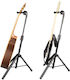 V-tone Deluxe G1 Регулируема Сгъваема Стоманена Черна Стойка за Китара Yoke Holder С Гравитационно Активиращо се Рамо Заключване 77-120 См До 10 Кг