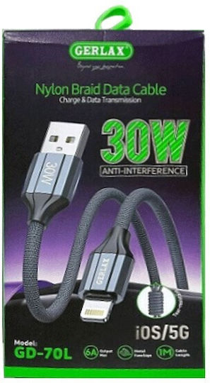 Gerlax USB-A zu Blitzkabel Kabel 30W Schwarz 1m 2222222102098