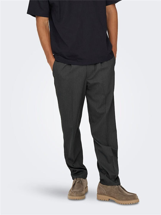 Ανδρικό Παντελόνι Chino Tapered Γκρι