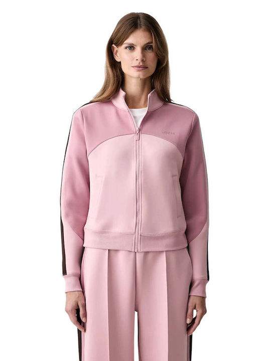 Guess Lange Gestrickte Damen Strickjacke mit Re...