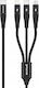 Proove USB към Type-C / micro USB / Lightning Кабел 3A Черен 1m CCHY15012101