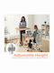 Wooden Grey Desk with Metal Legs & Adjustable Height 60x50cm
