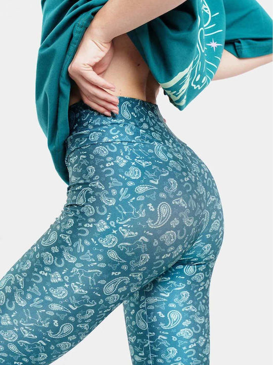 Lynn Everyday Women's Cropped Leggings High Waist Petrol