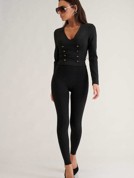Decoro Damen Leggings Schwarz