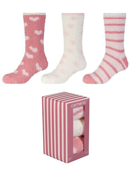 Camano Γυναικείες Κάλτσες Ροζ 3Pack