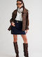 Women's Dark Brown Gabardine