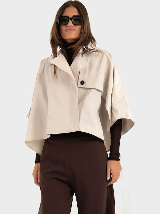 Дамска Кейп Light Beige Oversized