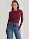 Damen-Bodysuit Langarm Burgundisch