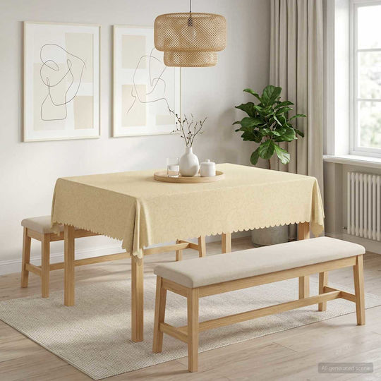 vidaXL vidaXL Tischdecke Weiß Crem 140x160cm