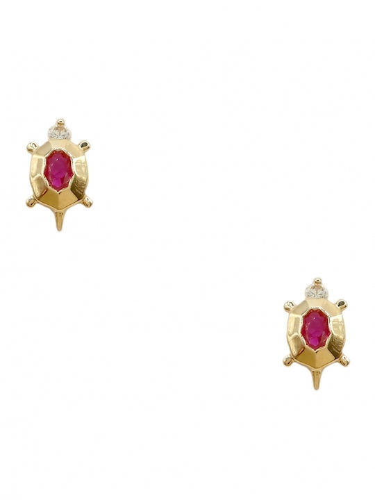 Kinderohrringe Nieten mit Steinen aus Gold 14K