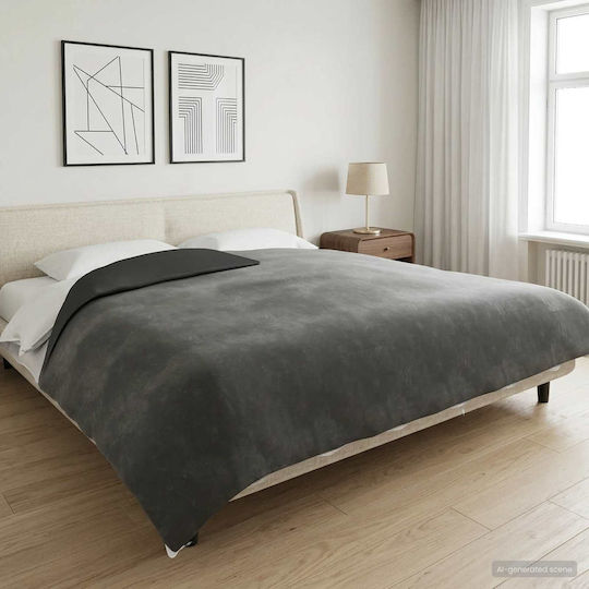 vidaXL Double Blanket 200x200cm Anthracite
