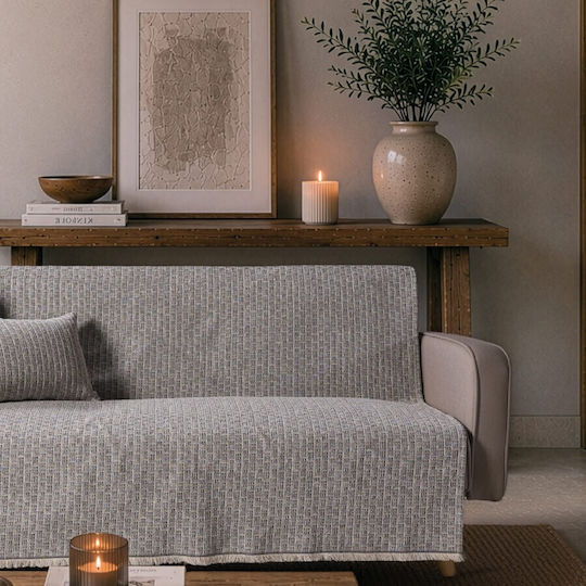 Teoran Joliet Decke Für Dreisitzer-Sofa 180x300cm Silber Grau
